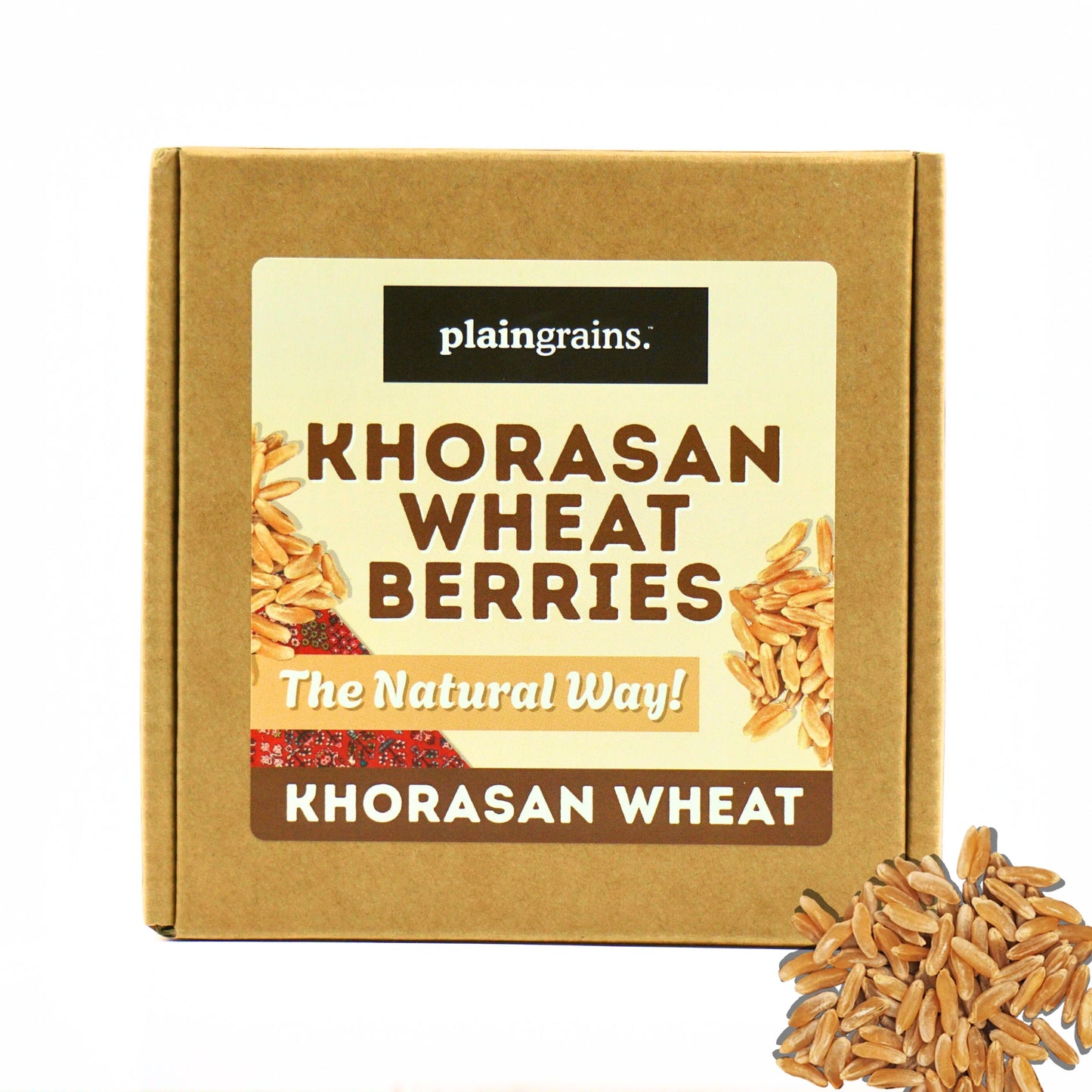 2.5 LB Dry Organic Khorasan Wheat Berries - The Natural Way | Single Box