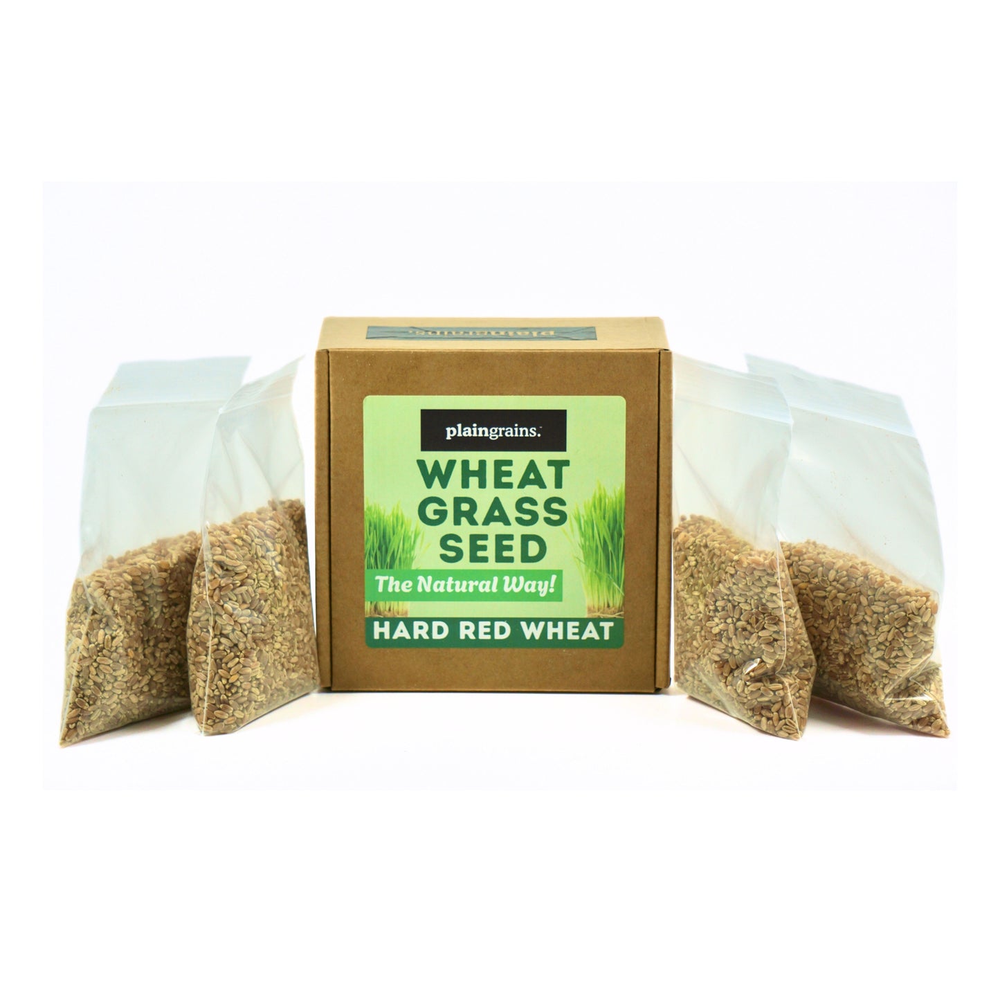 1.5 LB Wheatgrass Seeds - The Natural Way | Single Box w/ 4 Packets