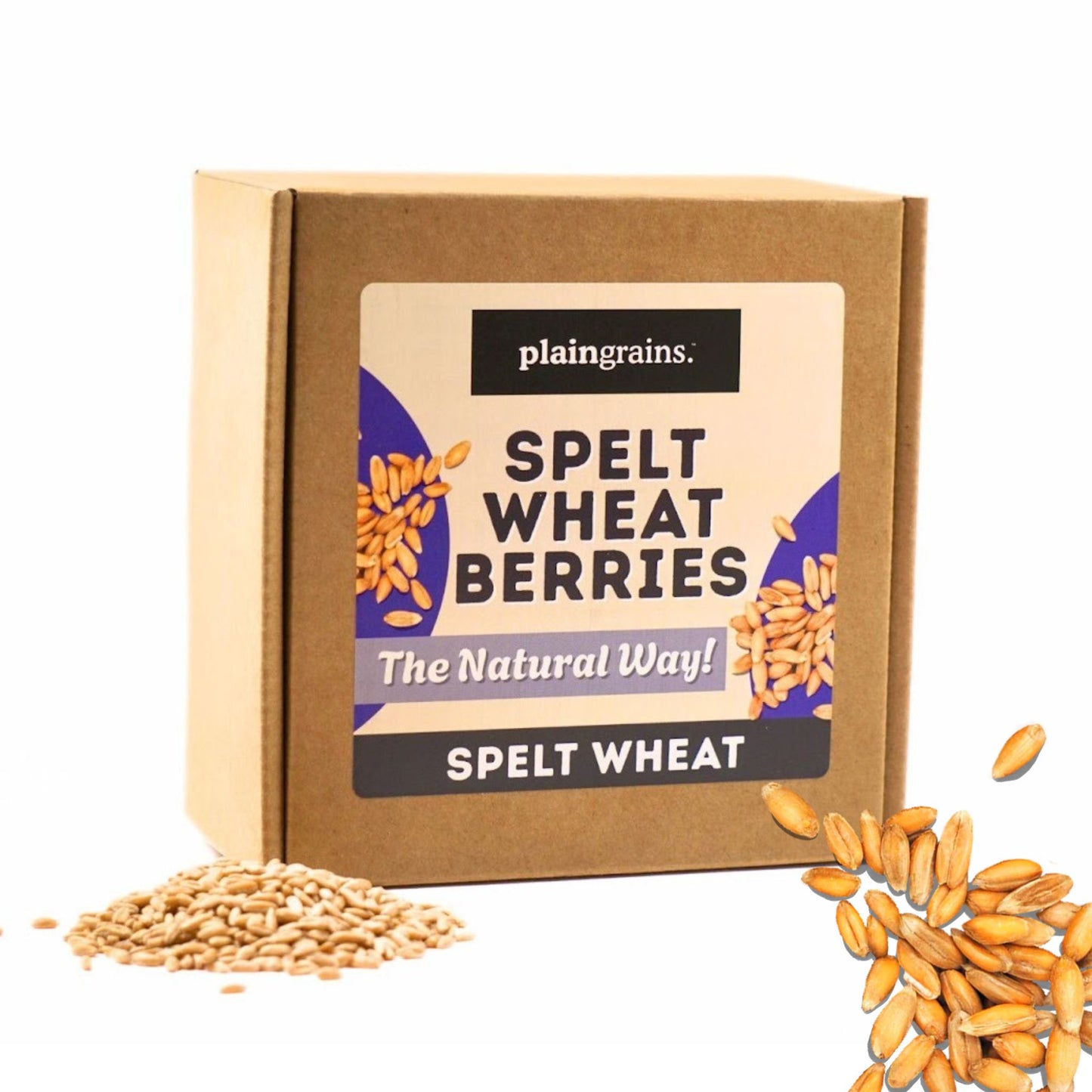 2.5 LB Dry Organic Spelt Wheat Berries - The Natural Way | Single Box