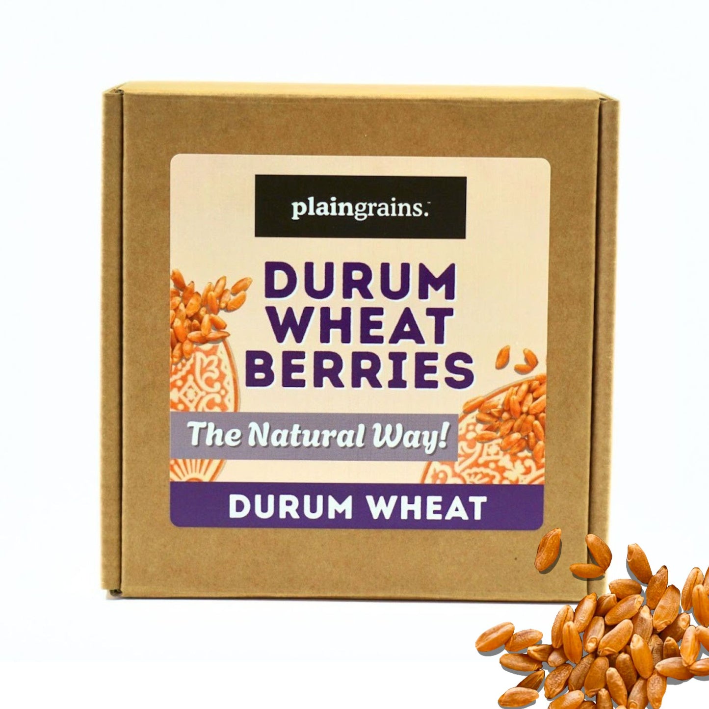 2.5 LB Dry Organic Durum Wheat Berries - The Natural Way | Single Box