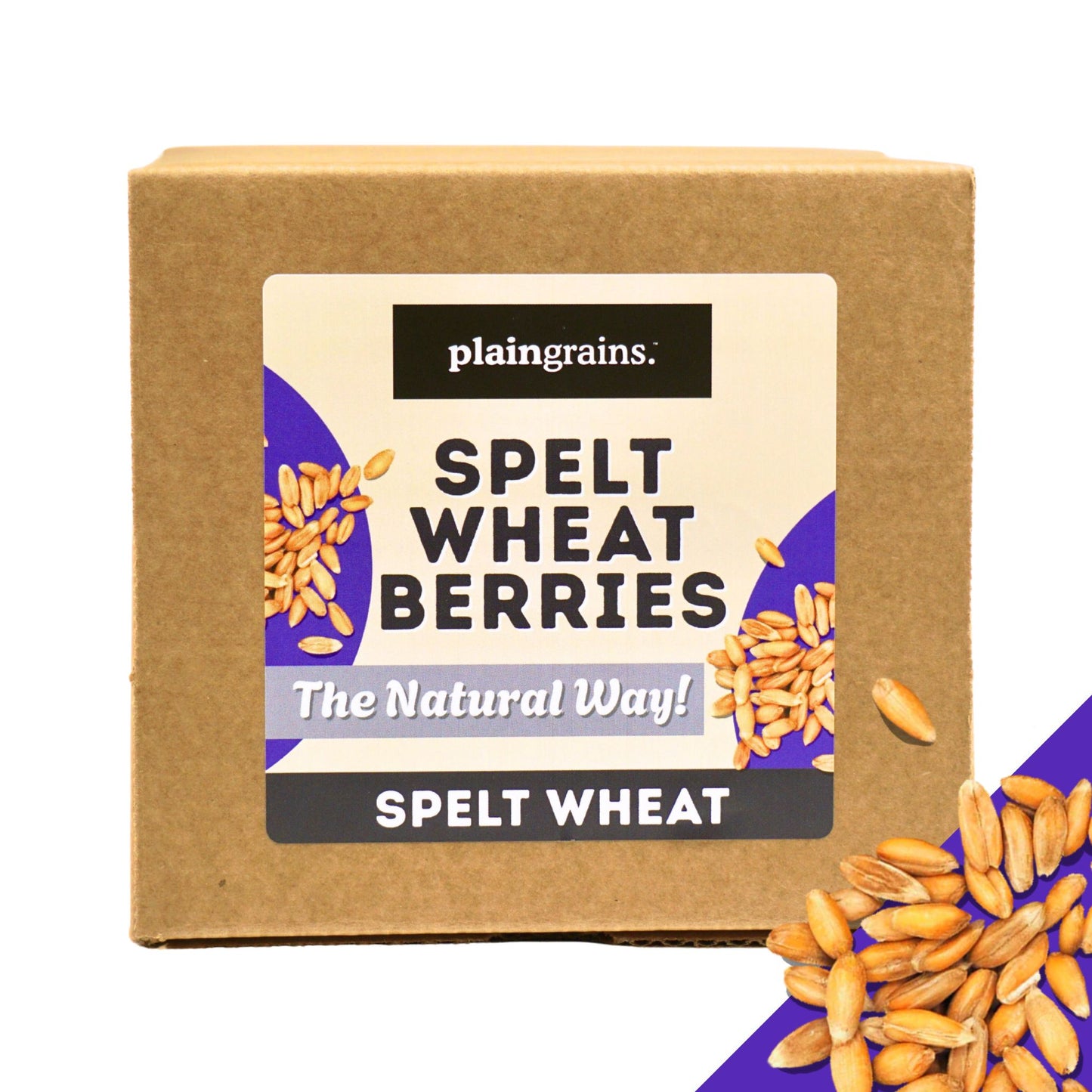 5.5 LB Dry Organic Spelt Wheat Berries - The Natural Way | Single Box