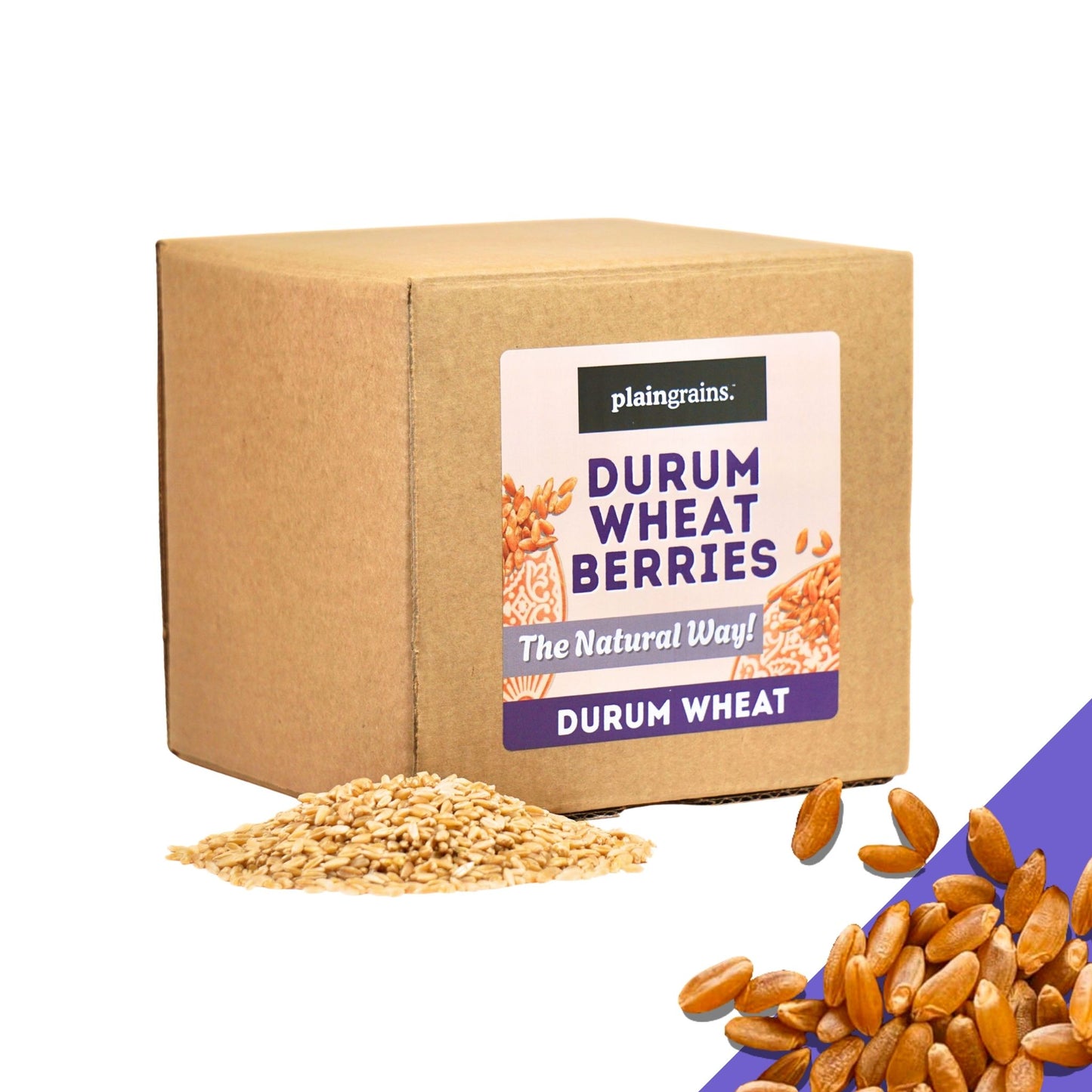 5.5 LB Dry Organic Durum Wheat Berries - The Natural Way | Single Box (Copy)