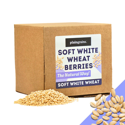 5.5 LB Dry Organic Soft White Spring Wheat Berries | Single Box