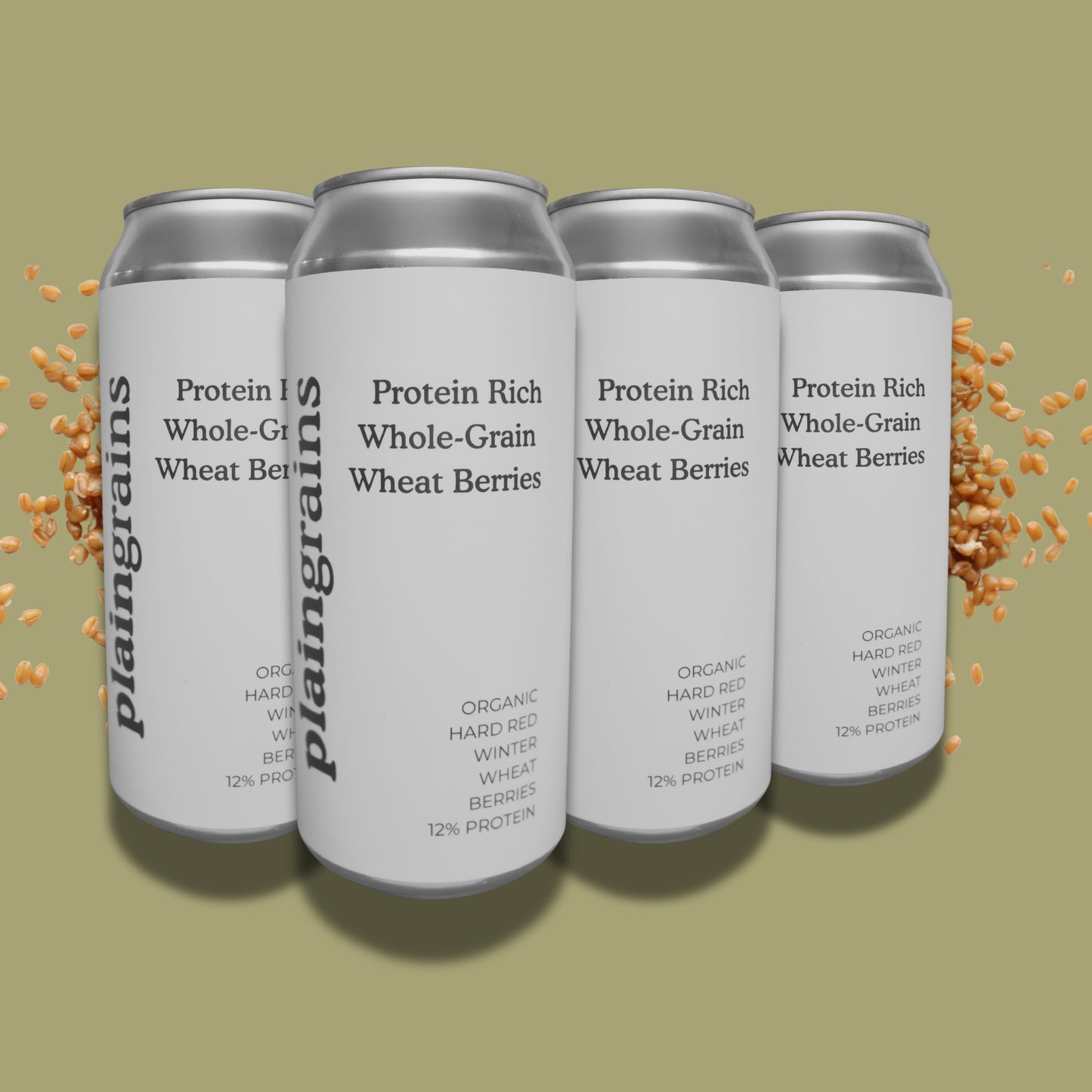 6 Pack - Dry Organic Hard Red Winter Wheat Berries 12% Protein